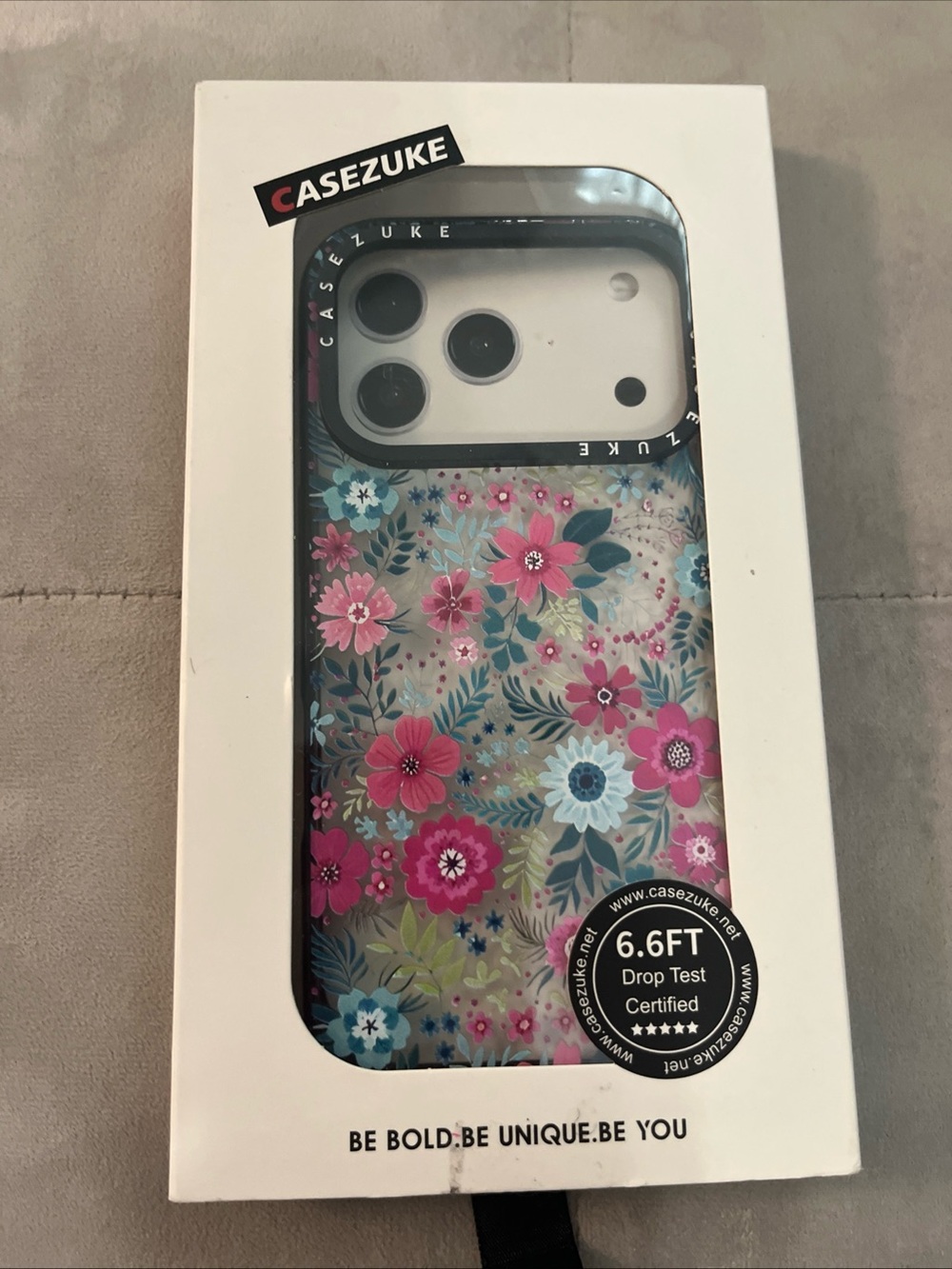 Casezuke iPhone 17 Case 6.3in, Floral TPU, Shockproof, Clear/Blck Trim